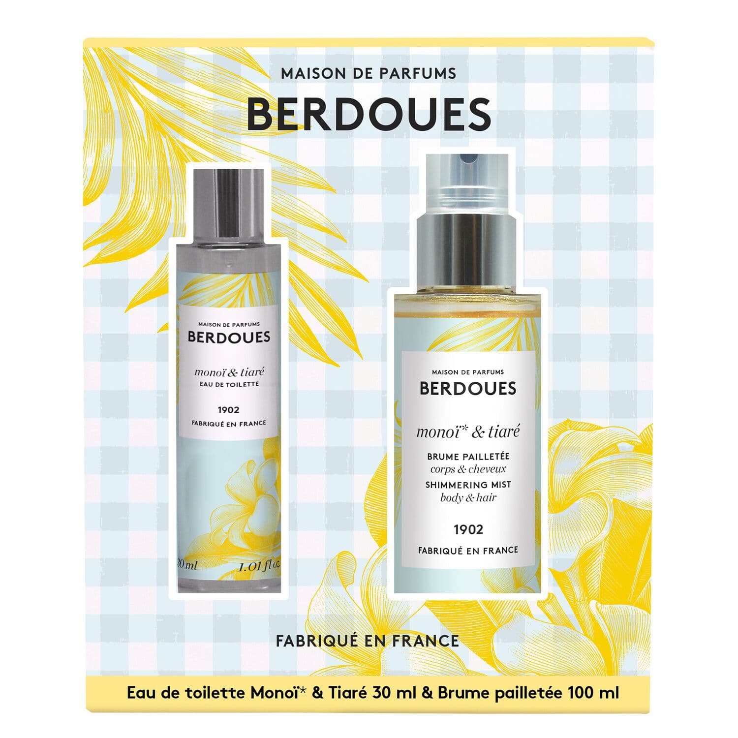 Monoï & Tiaré – Coffret Eau de Toilette 30 ml + Brume Pailletée